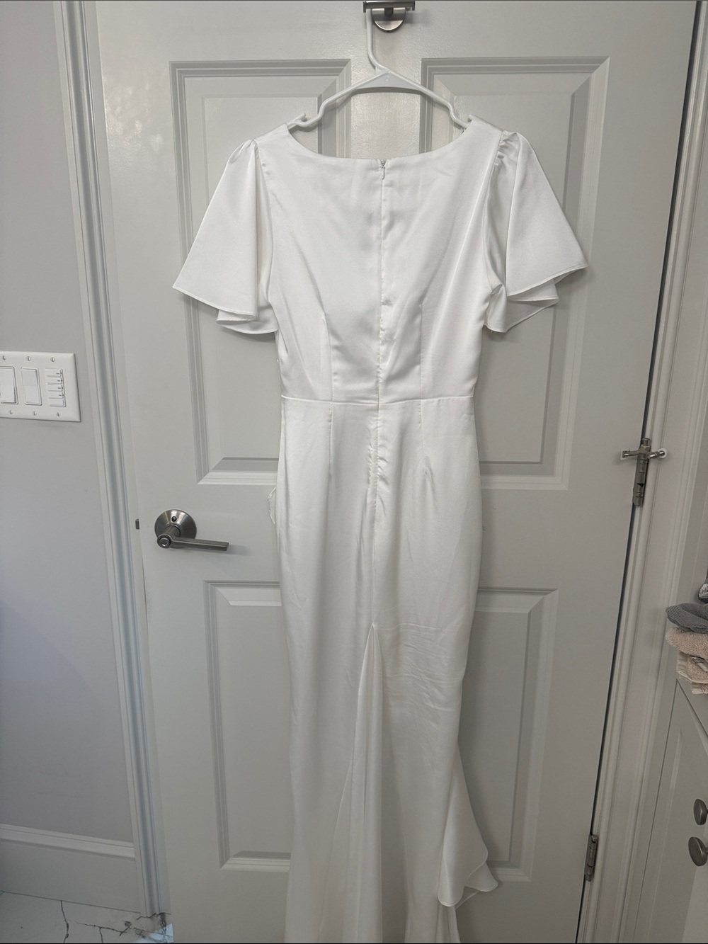 Lulu's White Ruffle V-Neck Maxi Dress - Picture 7 of 7
